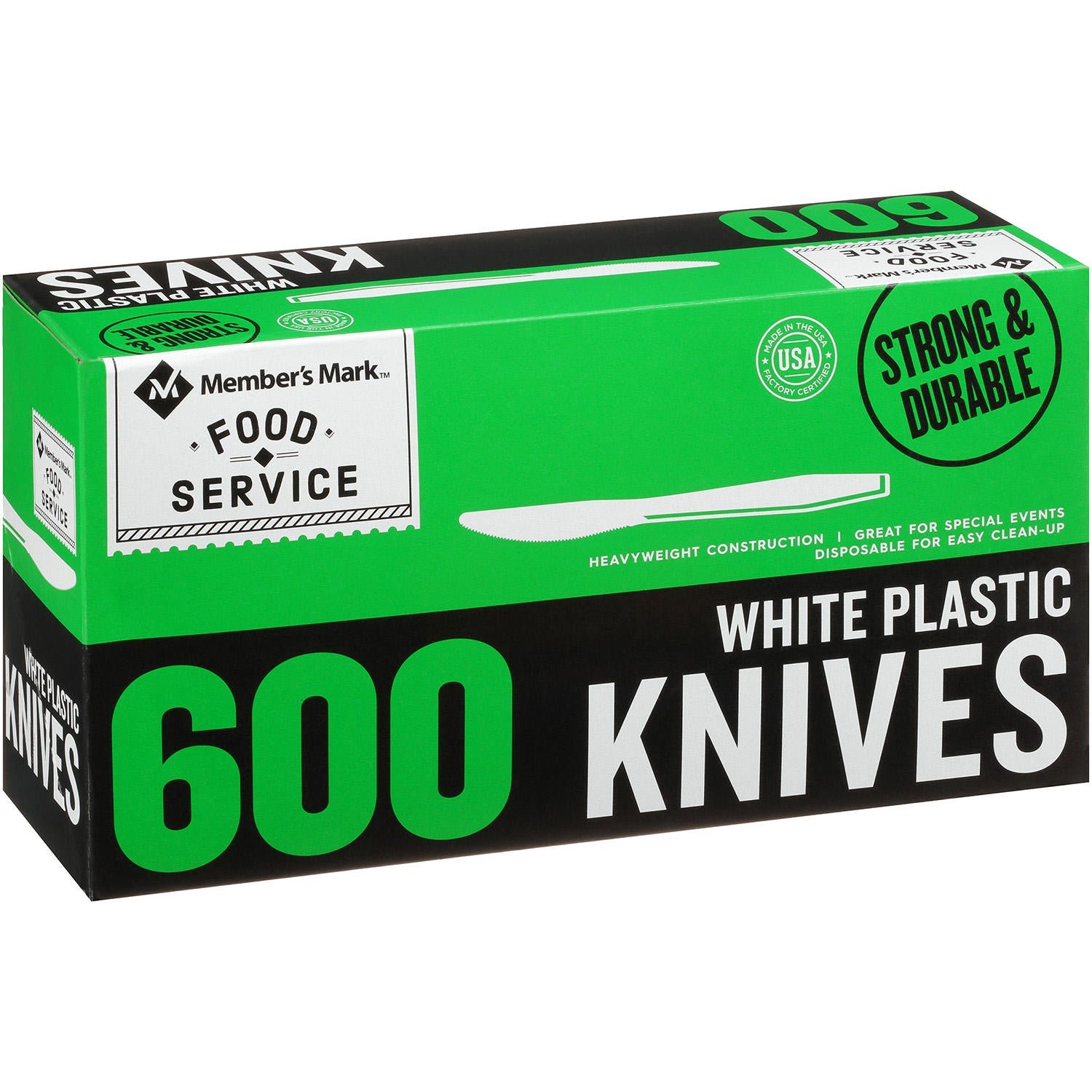 0007874204471_G.jpg Member's Mark Plastic Knives, Heavyweight, White (600 ct.) - 图片 1