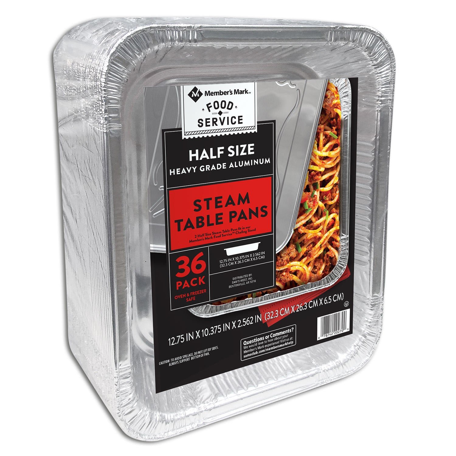 0007874220270_A.jpg Member's Mark Aluminum Steam Table Pans, Half Size (36 ct.) - 图片 1