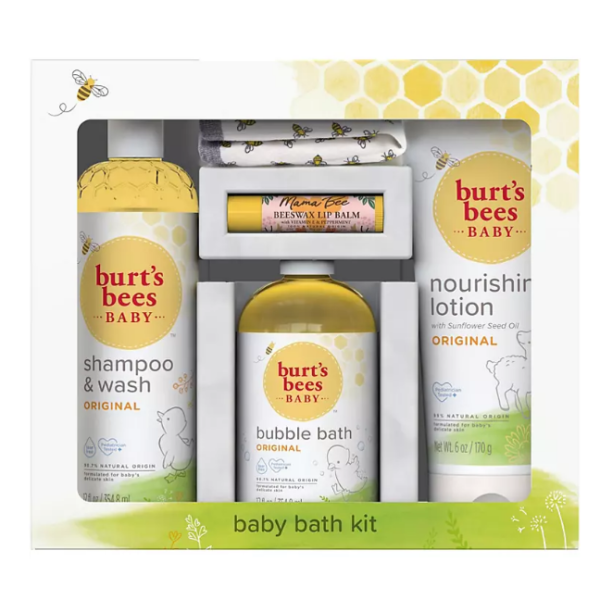 Burt's Bees Baby Bath Kit Gift Set, 5 Pieces