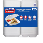Hefty Supreme Foam Hinged Lid Container, 3-Compartment (125 ct.)