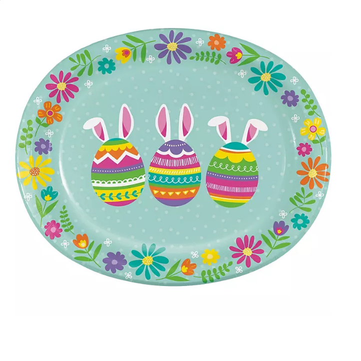 20.1_48b1ae7a-325c-40bd-91d3-dbebb52f7319.png Member's Mark Easter Fun Oval Paper Plates, 10" x 12" (50 ct.) - 图片 1
