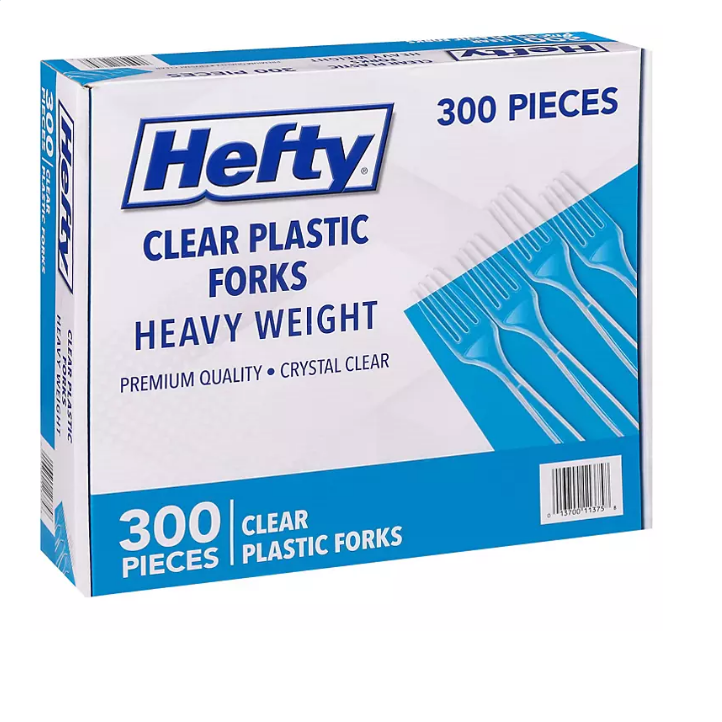 27.1_6d7d18ea-dfb5-4dc9-ad8b-f5425410e842.png Hefty Clear Heavy Weight Plastic Forks (300 ct.) - 图片 1
