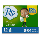 Puffs Plus Lotion Facial Tissues (72 tissues/cube, 12 mega cubes)