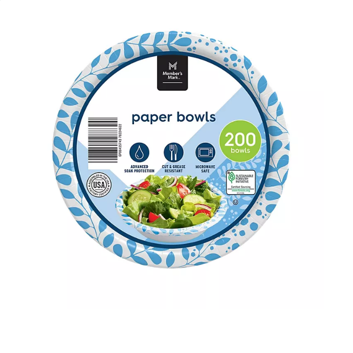 46.1_fec838f6-e249-49f9-916c-35b22b8ca4cd.png Member's Mark Ultra Snack/Dip Paper Bowls (12 oz. 200 ct.) - 图片 1