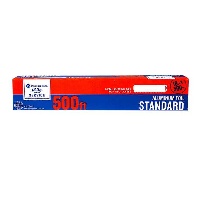 7.1_e0811d8c-c16e-4267-958a-e68a865eb7b3.png Member's Mark Standard Foodservice Aluminum Foil (18" x 500 ft.) - 图片 1