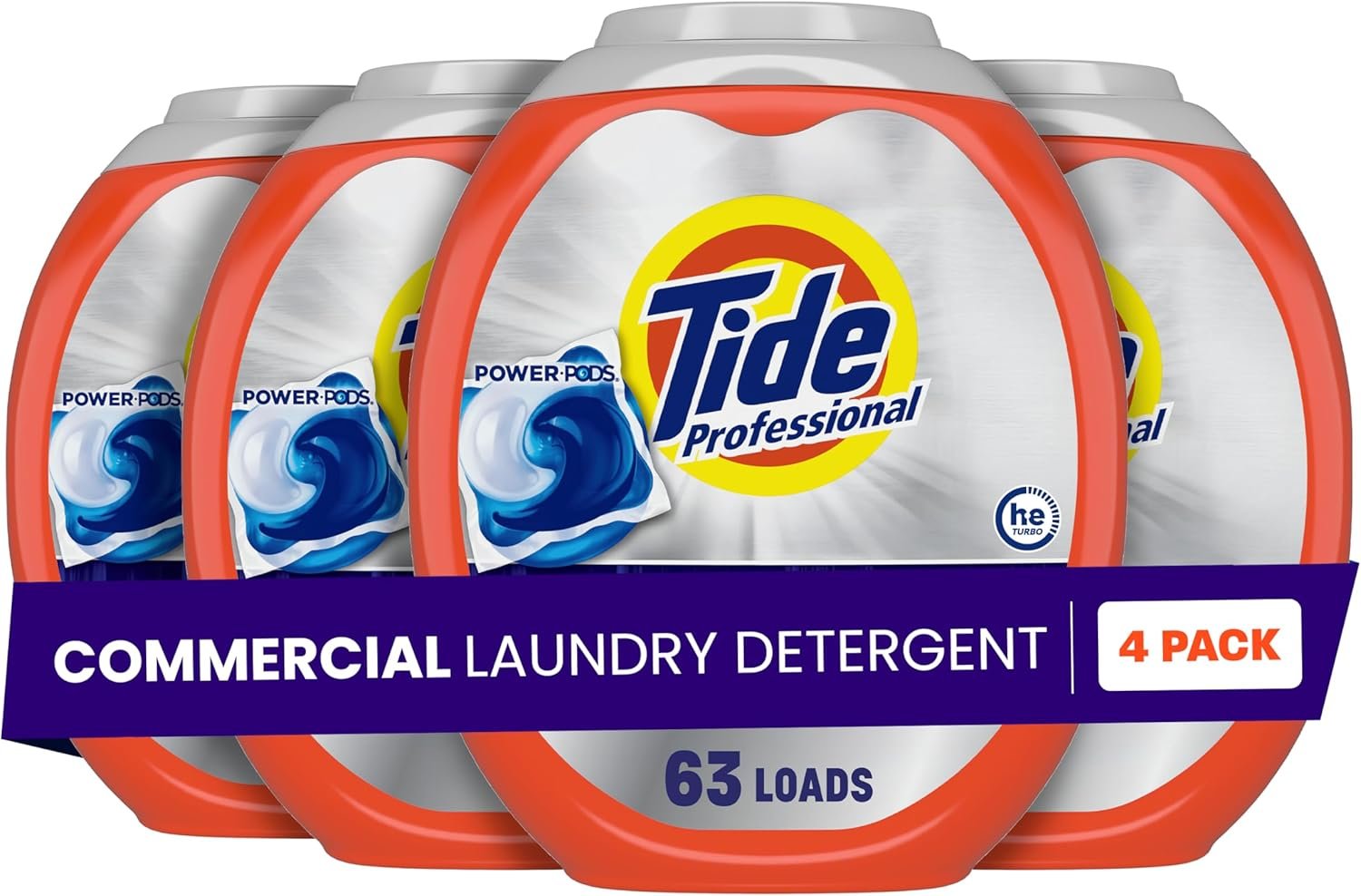 71cEvLu0ZgL._AC_SL1500_ P&G PROFESSIONAL Tide Professional Commercial Power PODS Laundry Detergent, 63 Count *4 Count - Image 1