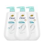 A Dove Body Wash 3 Count Sensitive Skin For 24hr Lotion-Soft Skin Moisturizing Skin Cleanser Gentle Hypoallergenic Formula with No Sulfates No Parabens