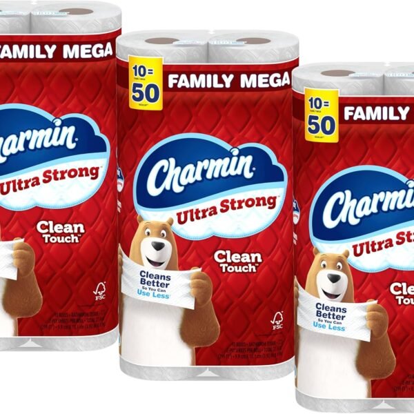 A Charmin Ultra Strong Clean Touch Toilet Paper, 30 Family Mega Rolls = 150 Regular Rolls