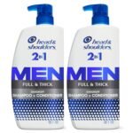 Head & Shoulders Anti-Dandruff Shampoo and Conditioner, Full and Thick 2-in-1 Twin Pack, 1% Pyrithione Zinc, Cleans to Restore Fullness to Thinning Hair, 32.1 fl oz Each